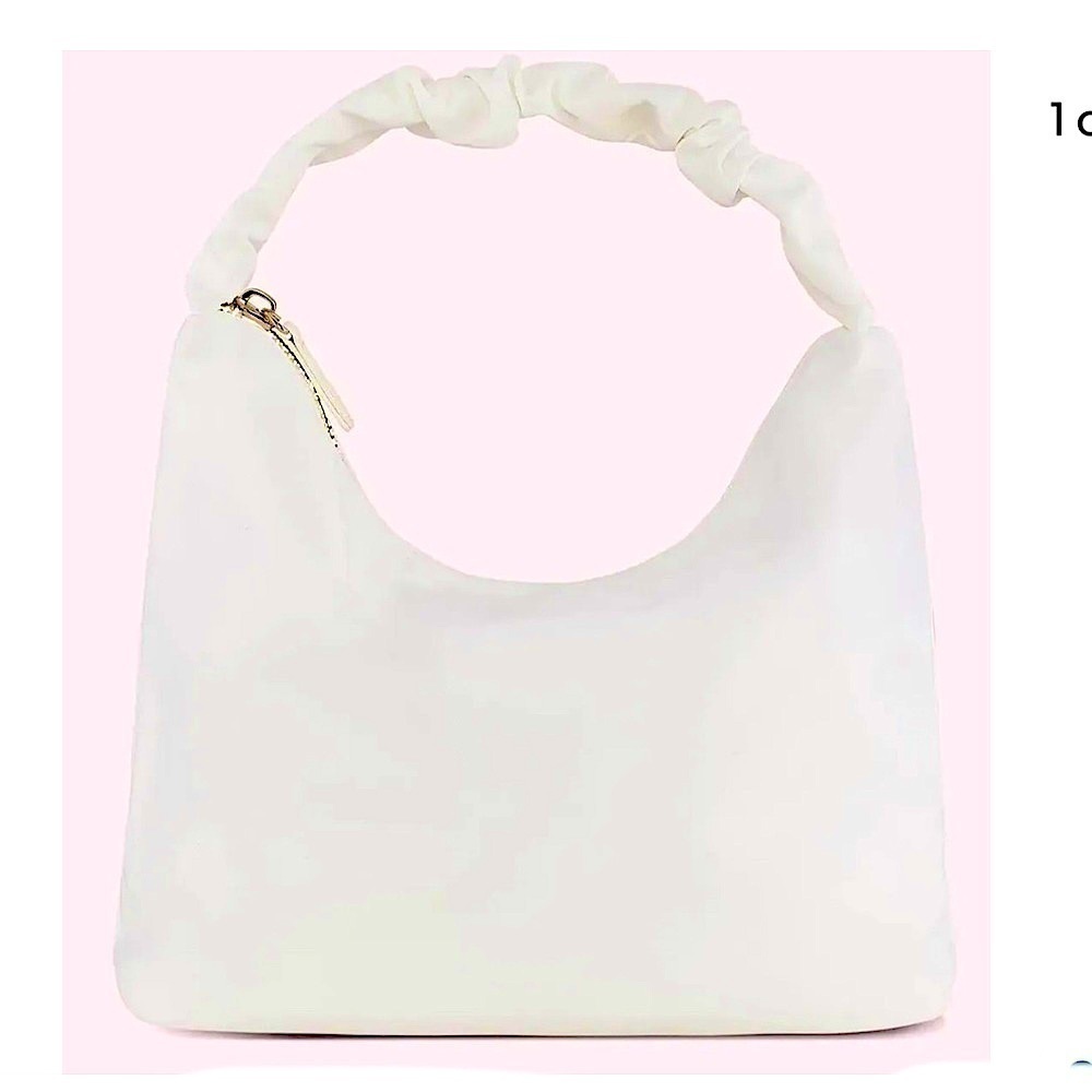Stony CLOVER LANE NWT WHITE NYLON SCRUNCH SHOULDER BAG